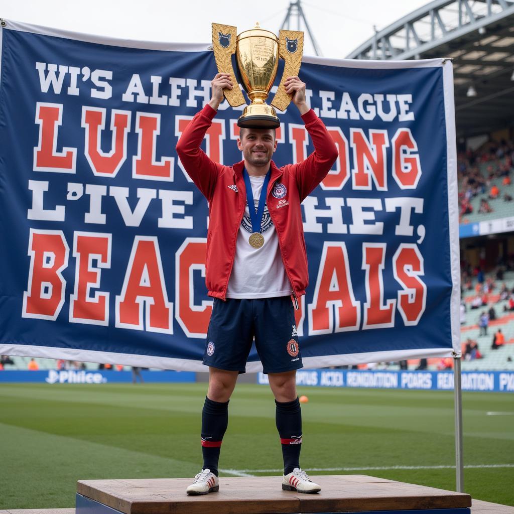 Erling Haaland holding the Premier League Golden Boot