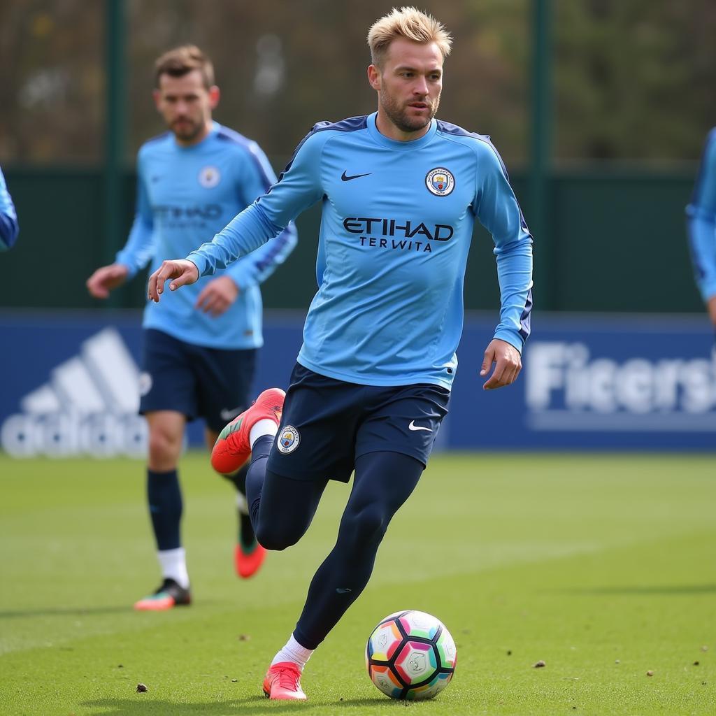 Erling Haaland during a training session