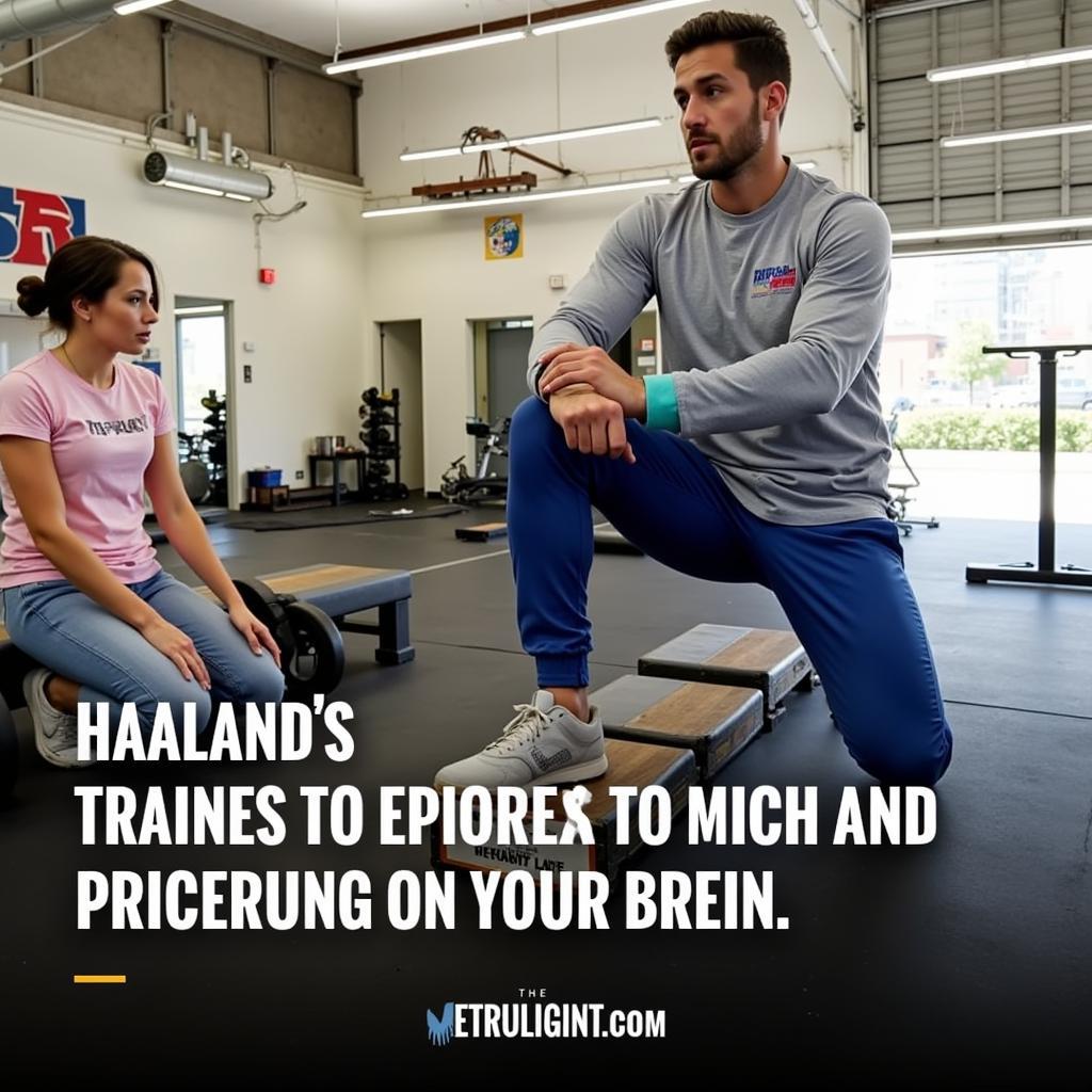 Erling Haaland engaged in intense training.