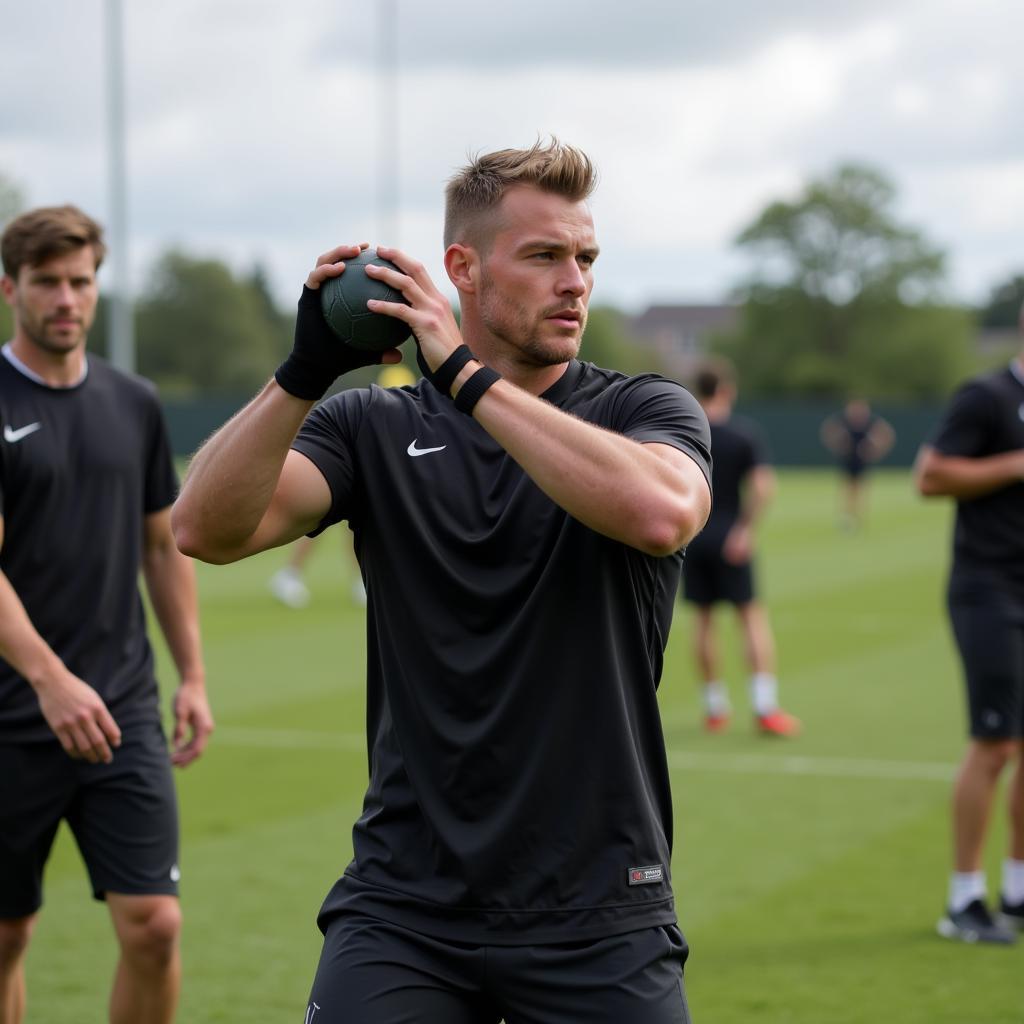 Haaland training with Manchester City.