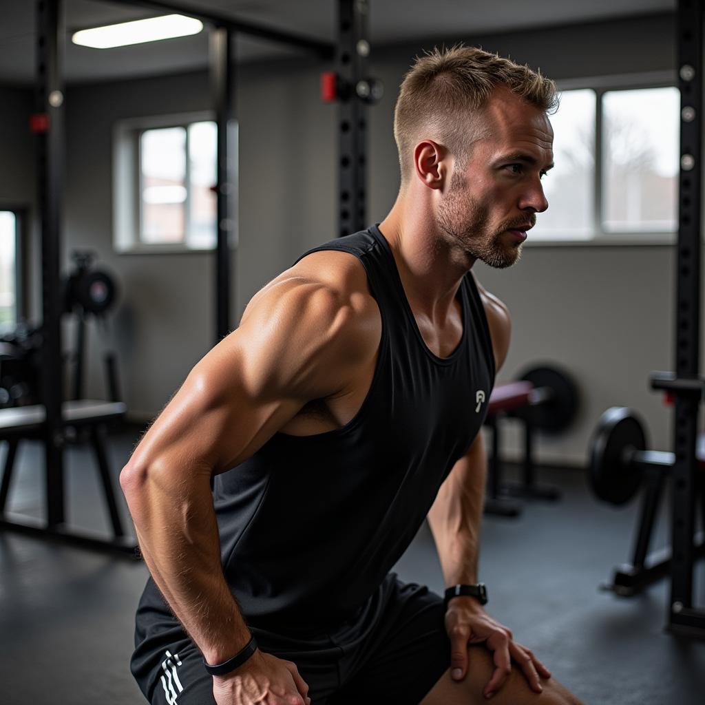 Erling Haaland during an intense training session