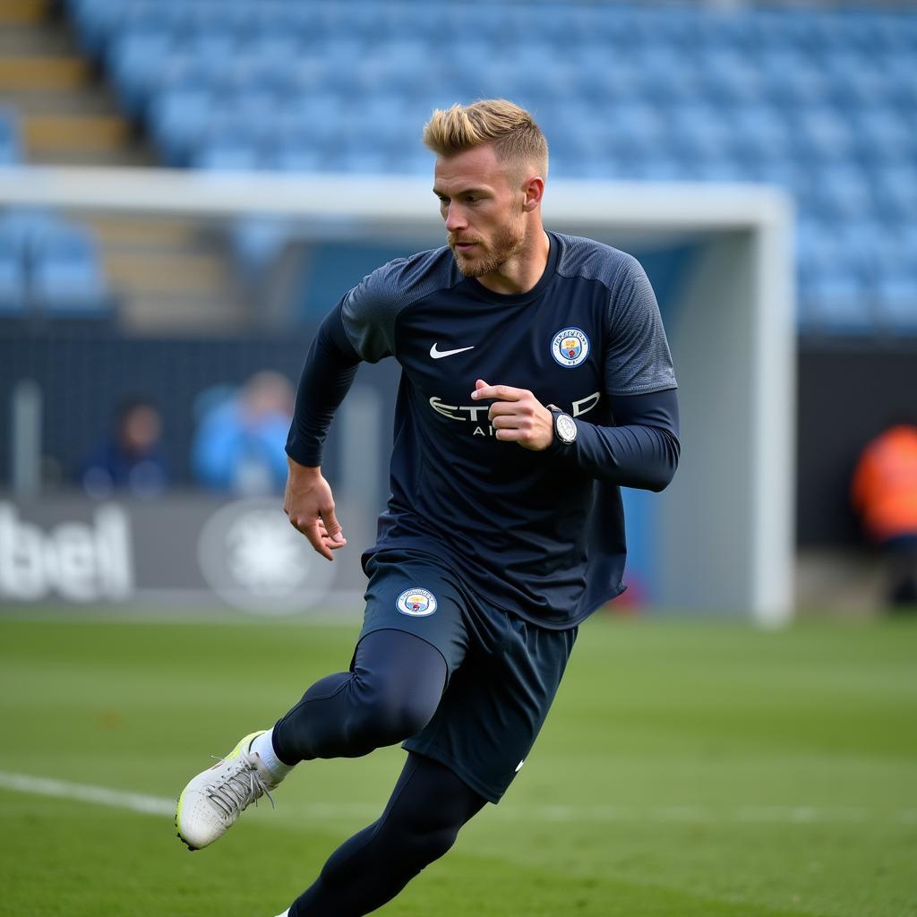 Haaland trains intensely at Manchester City's training ground