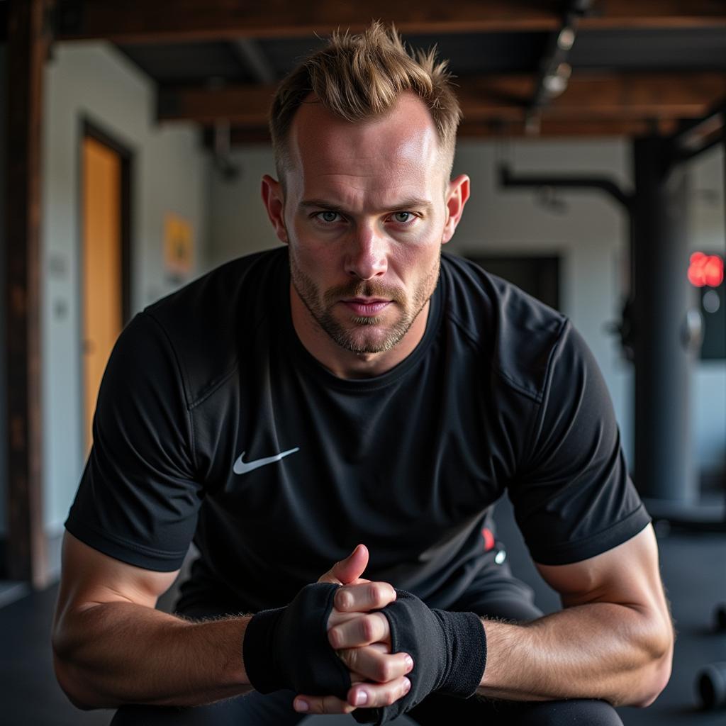 Erling Haaland during an intense training session