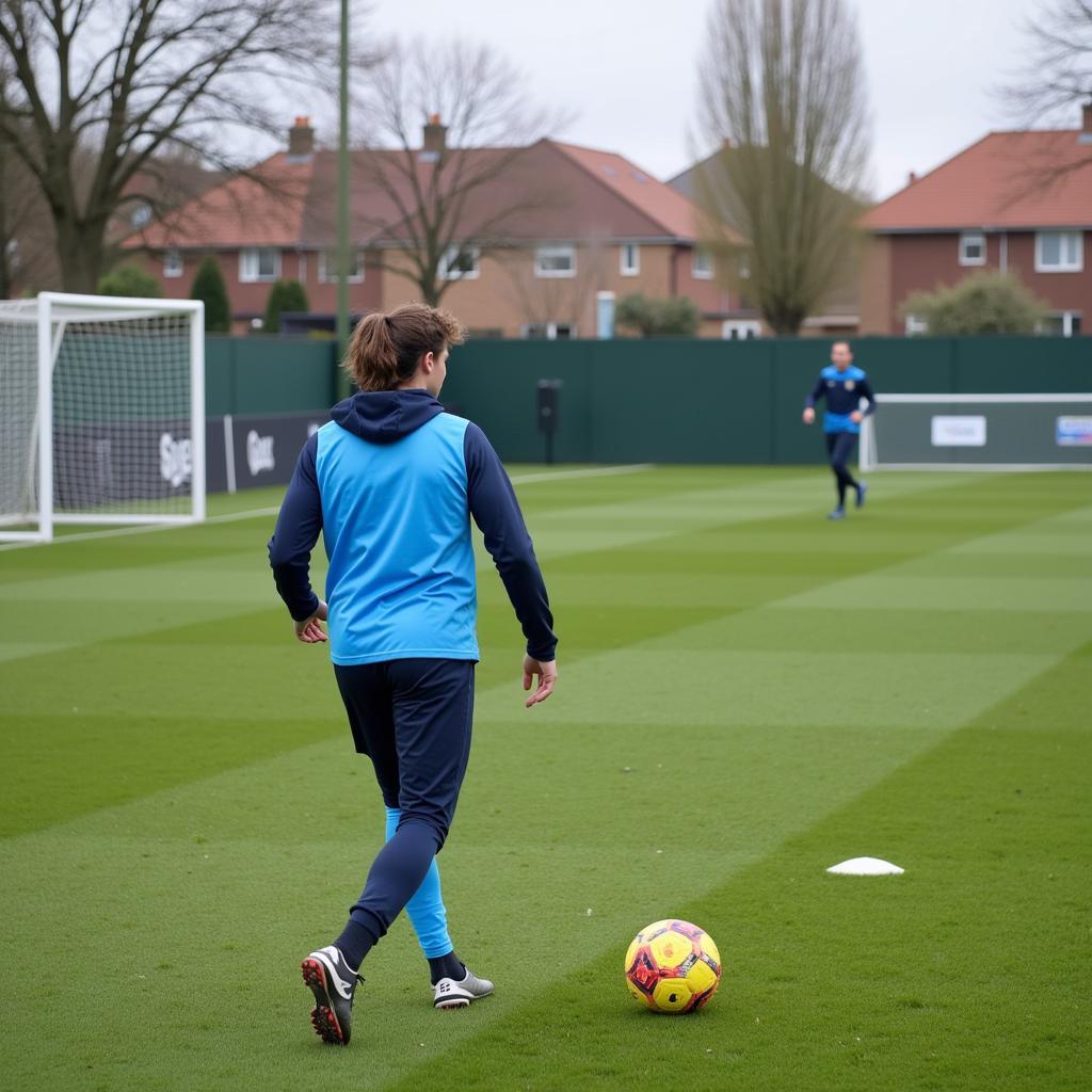 Haaland training at City Football Academy