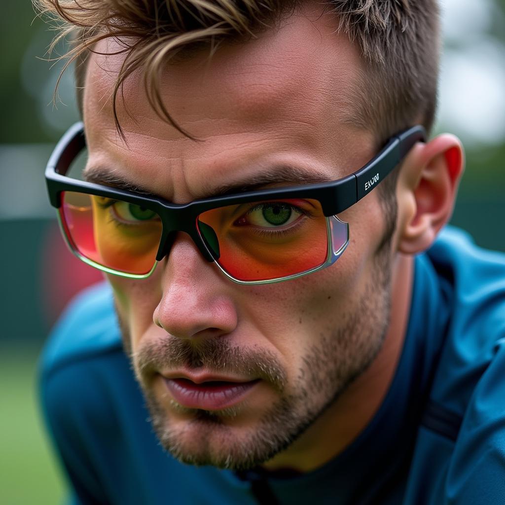 Erling Haaland training with glasses