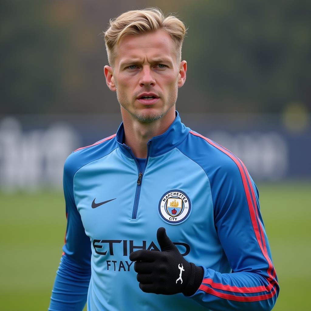 Erling Haaland trains with Manchester City