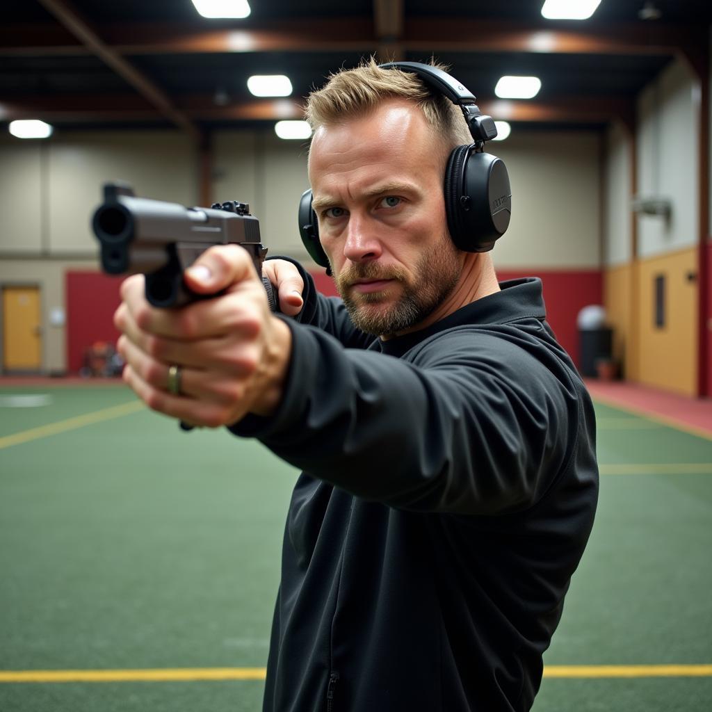 Haaland practices shooting drills at the training ground.