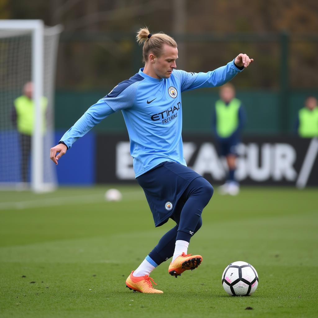 Haaland training with Manchester City