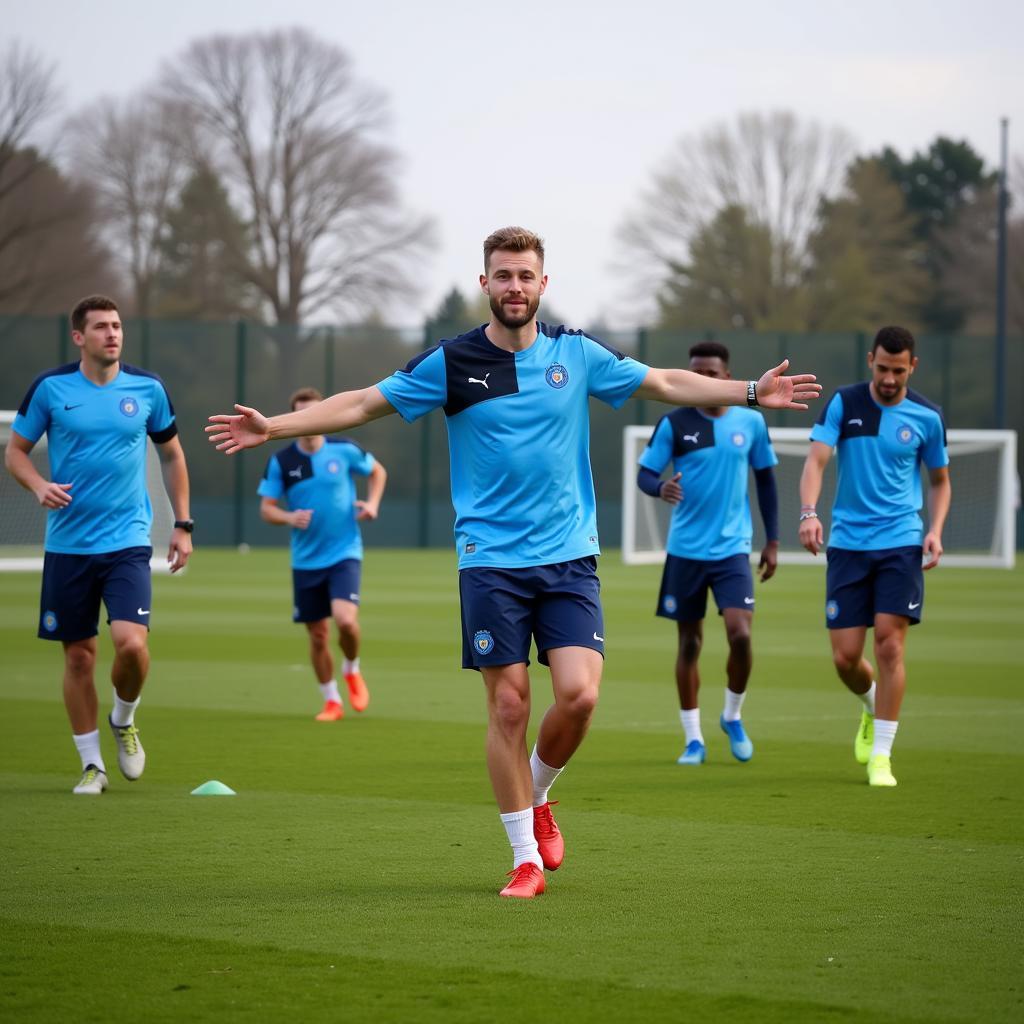 Haaland training with Manchester City