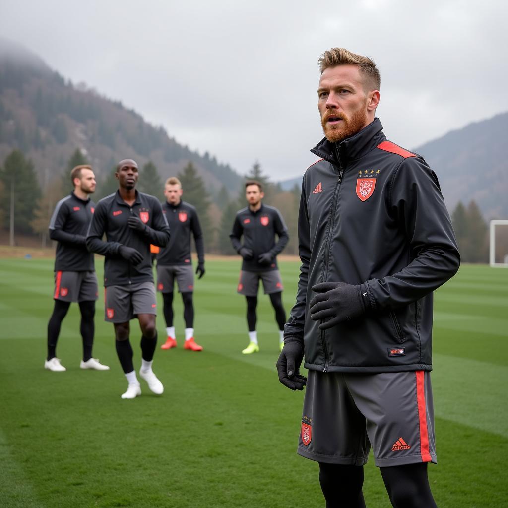 Erling Haaland training with the Norway national team