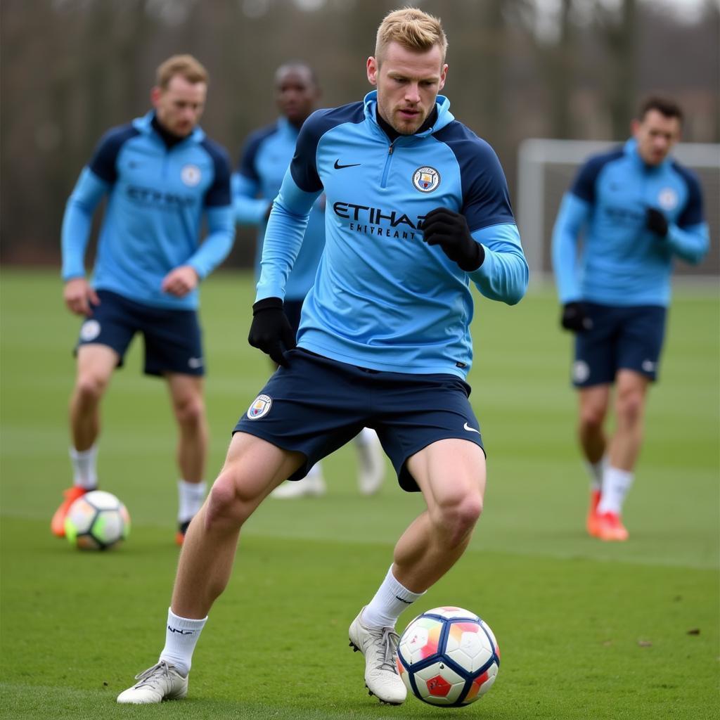 Erling Haaland training with Manchester City