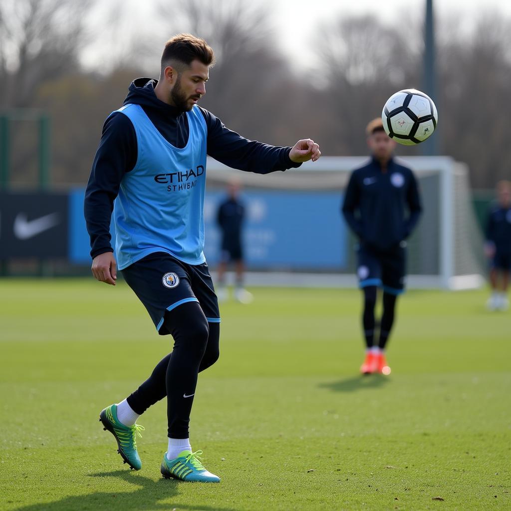 Haaland training with Manchester City