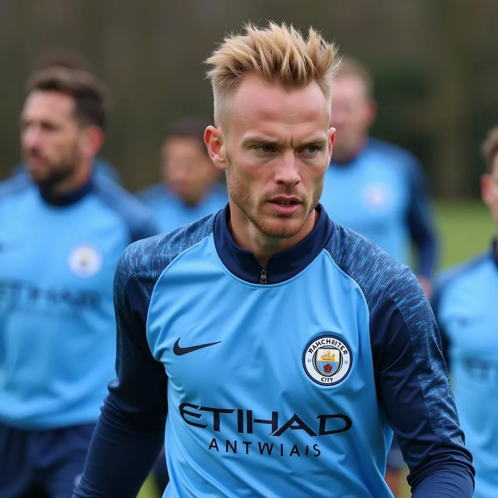 Erling Haaland training with Manchester City