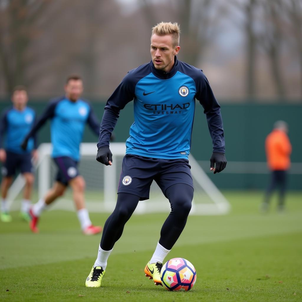 Erling Haaland training with Manchester City