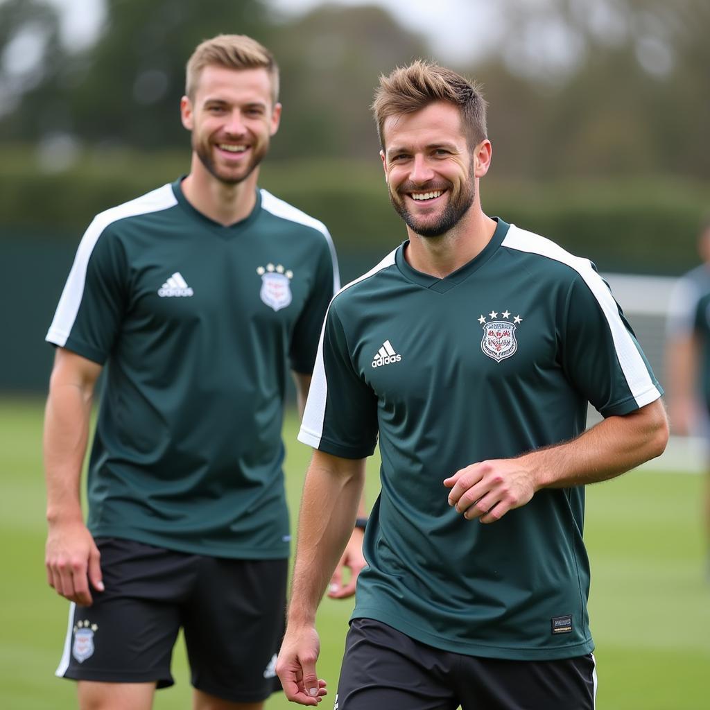 Haaland training with Manchester City teammates