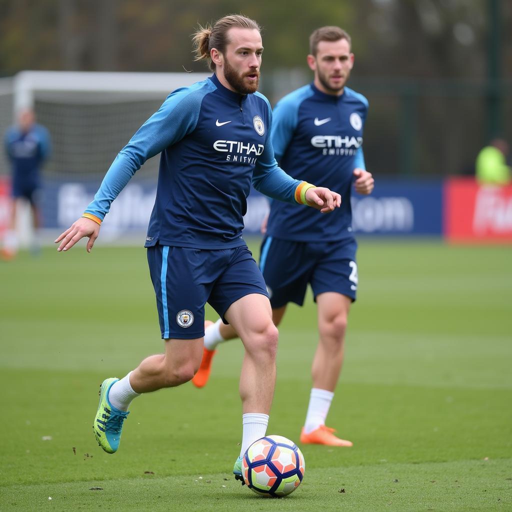 Haaland Training with Manchester City Teammates