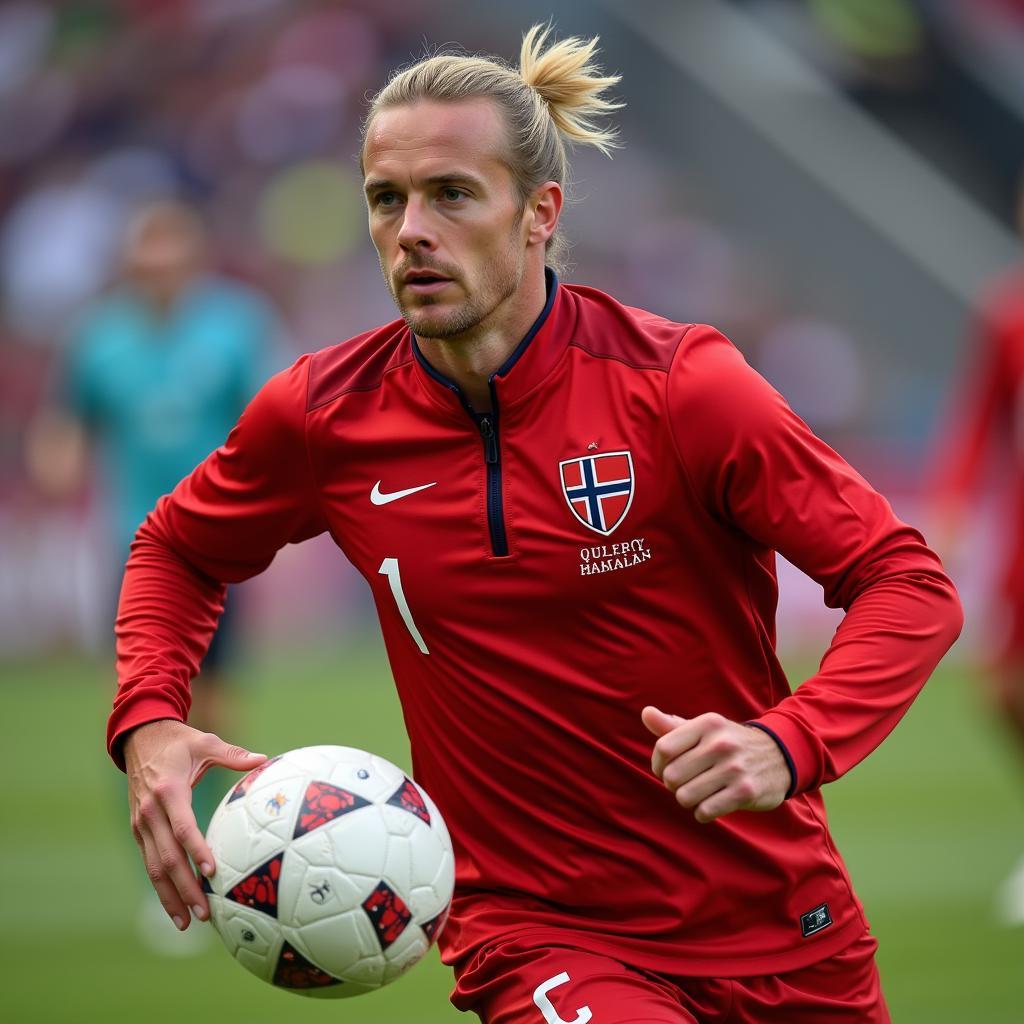 Erling Haaland training with the Norwegian national team