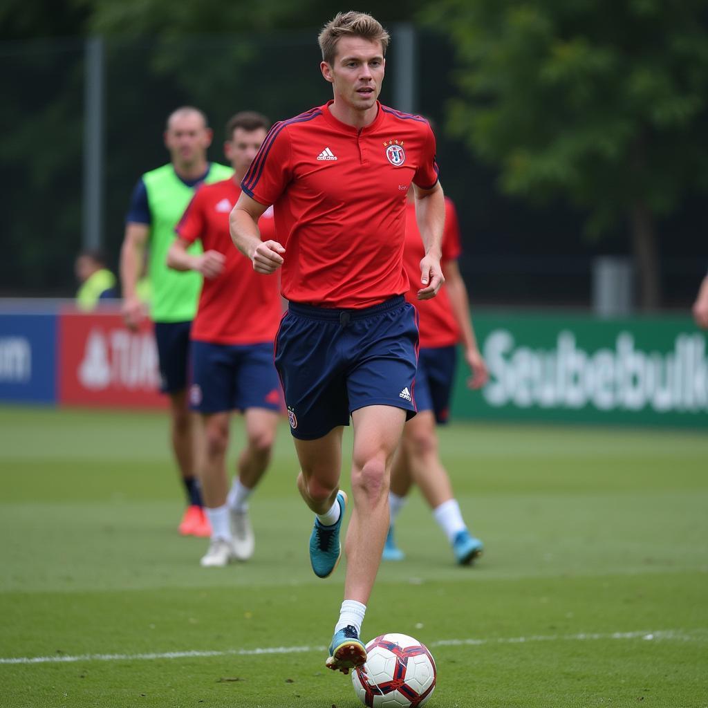 Erling Haaland during a training session with the Norwegian national team.