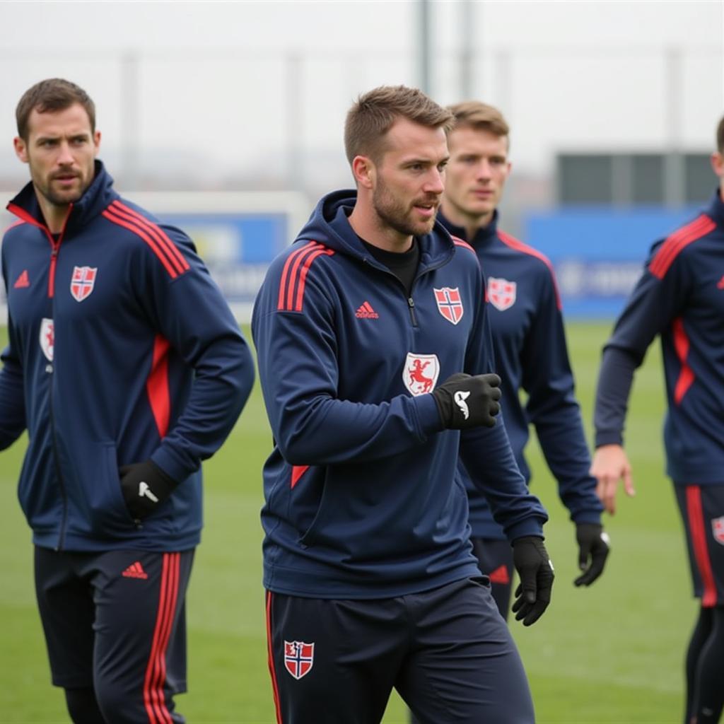 Erling Haaland training with the Norwegian national team