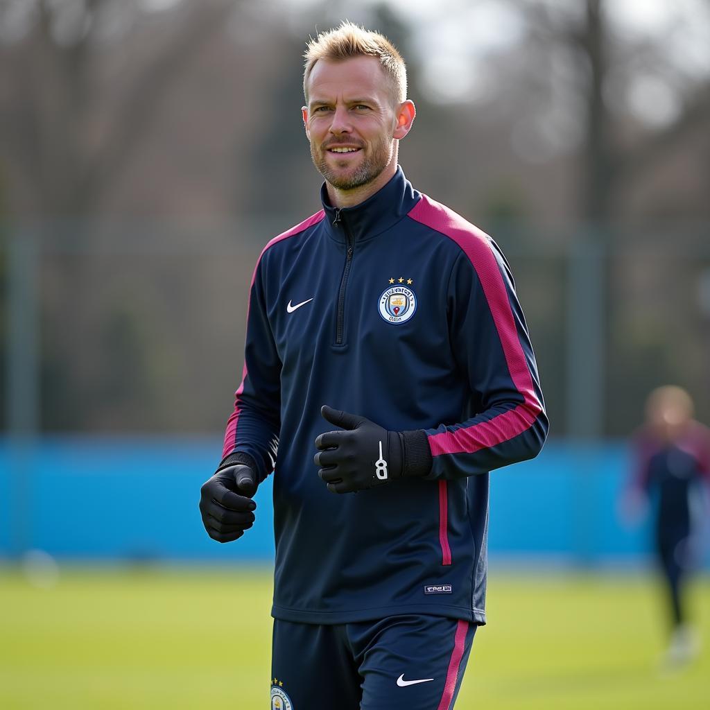 Haaland training at the Etihad Campus