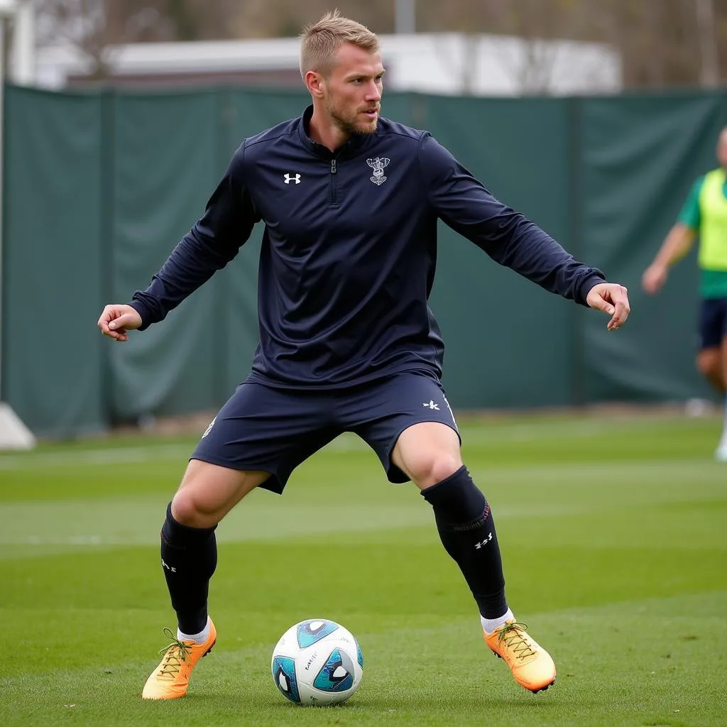 Haaland during a training session