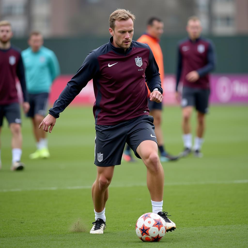 Haaland during a training session