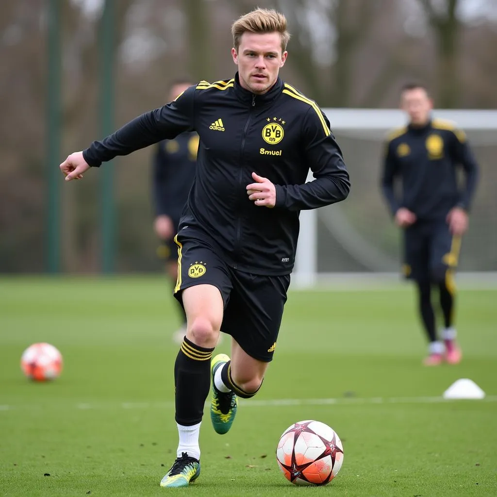 Haaland training with Borussia Dortmund