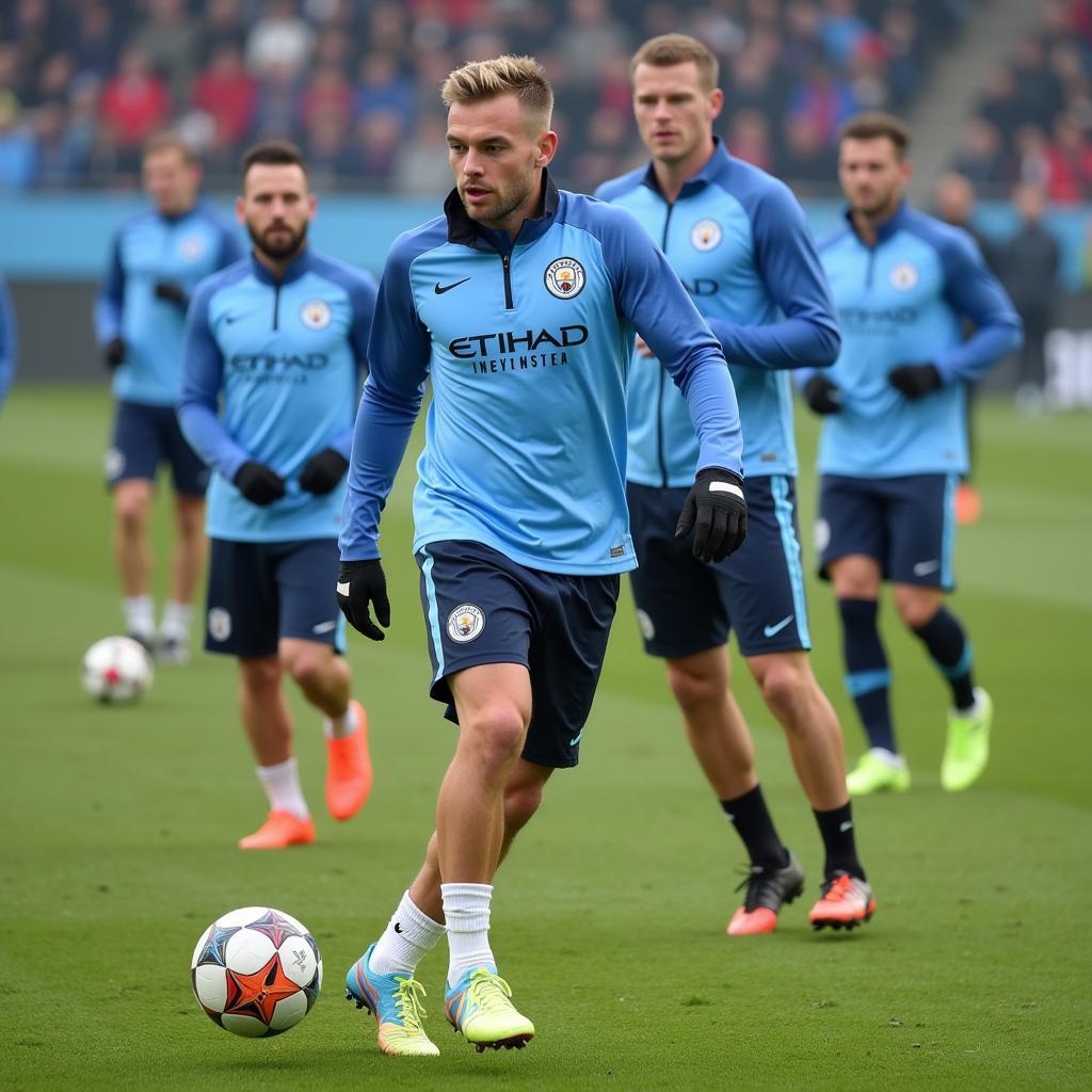 Haaland training with Manchester City