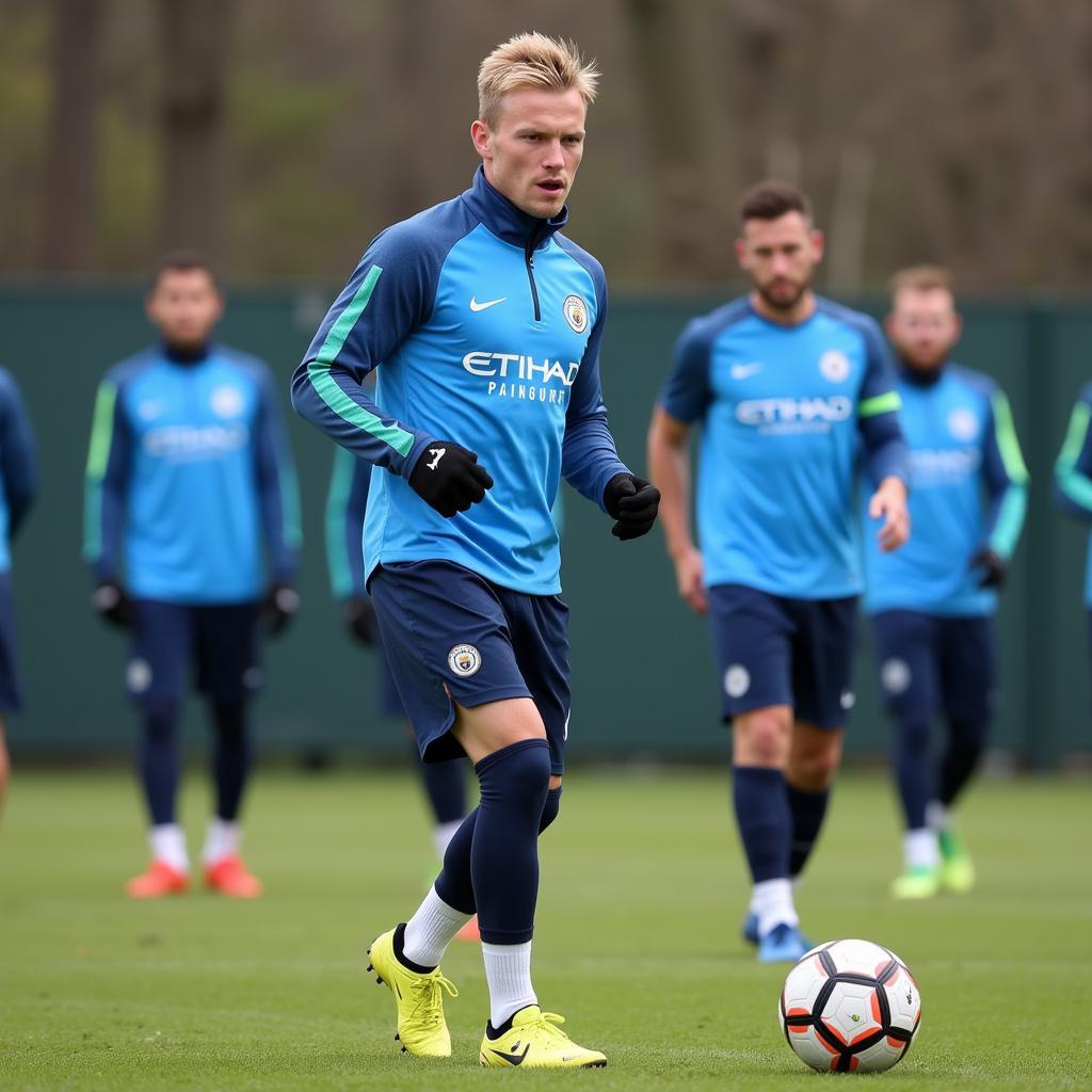 Haaland training with Manchester City