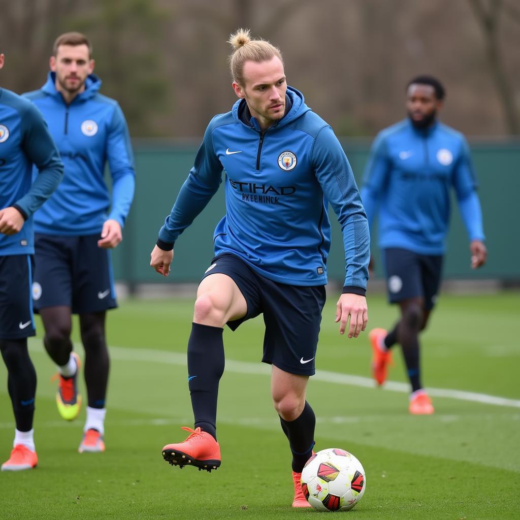 Haaland Training with Manchester City