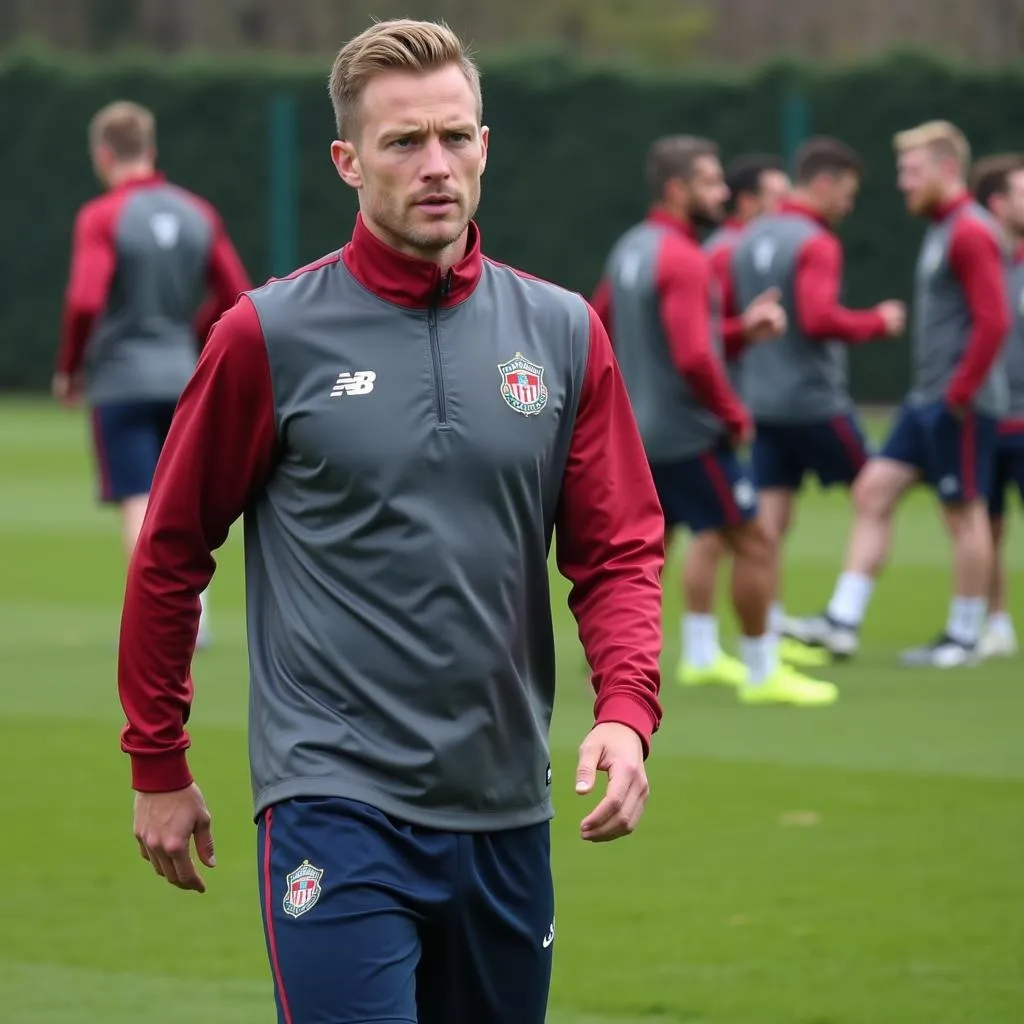 Erling Haaland in training with his teammates