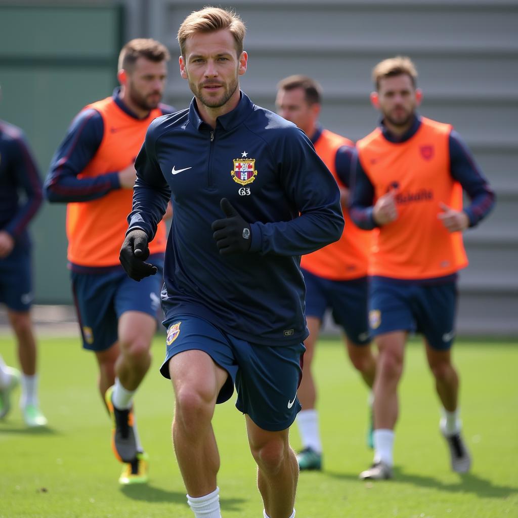 Haaland training intensely with his teammates