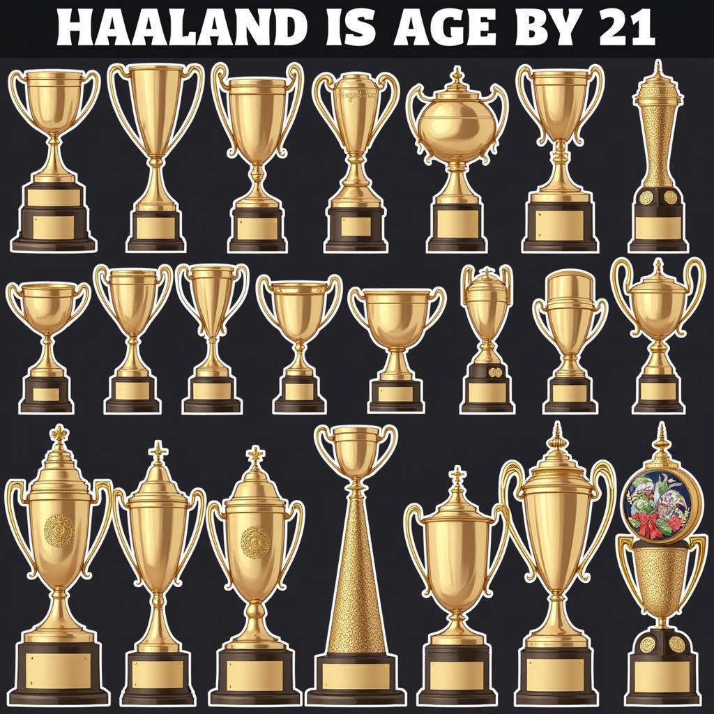 Haaland's trophies at 21