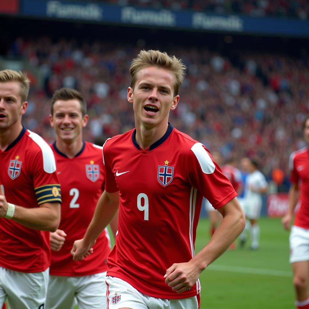 Haaland celebrating a goal at the U20 World Cup