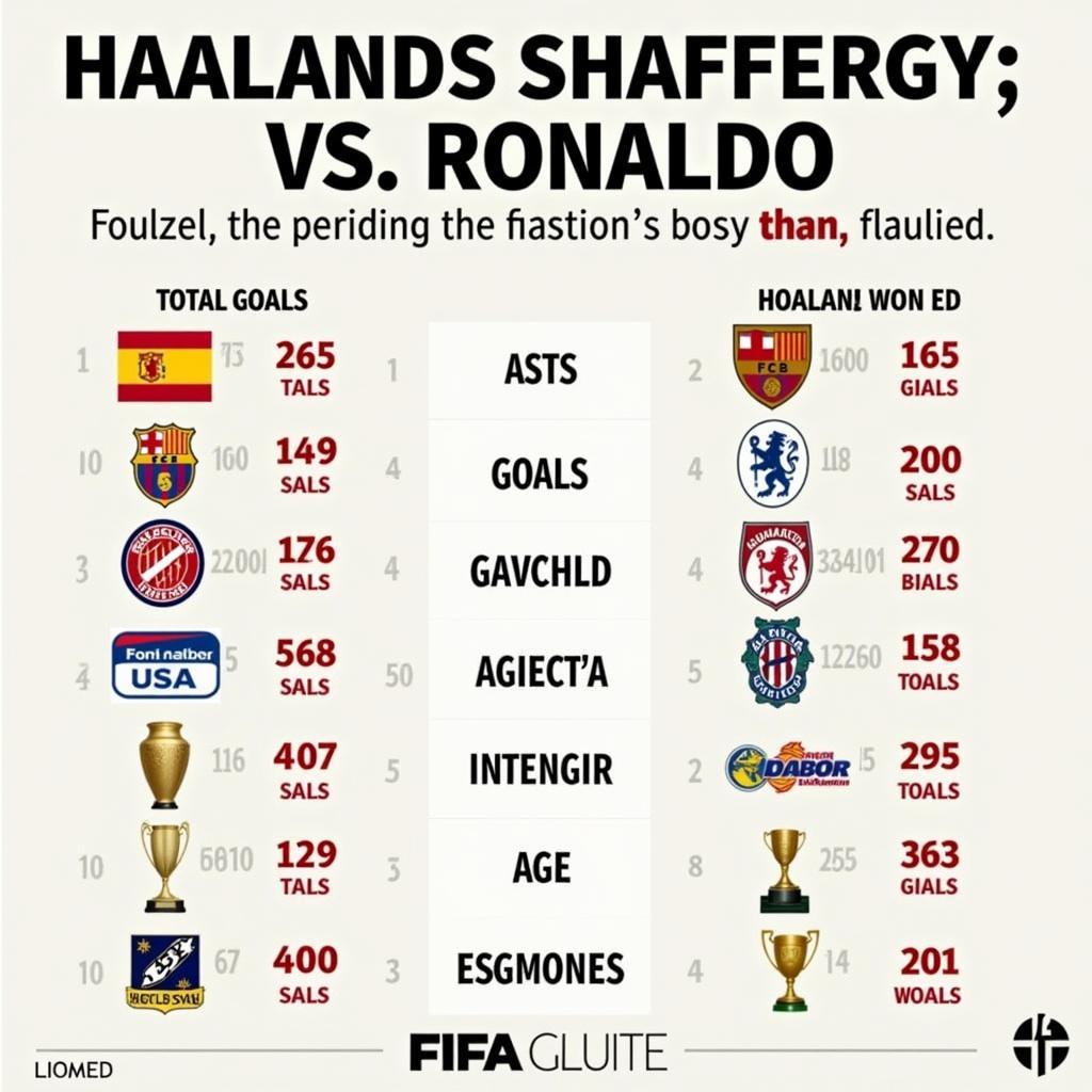 Statistical comparison of Haaland and Ronaldo