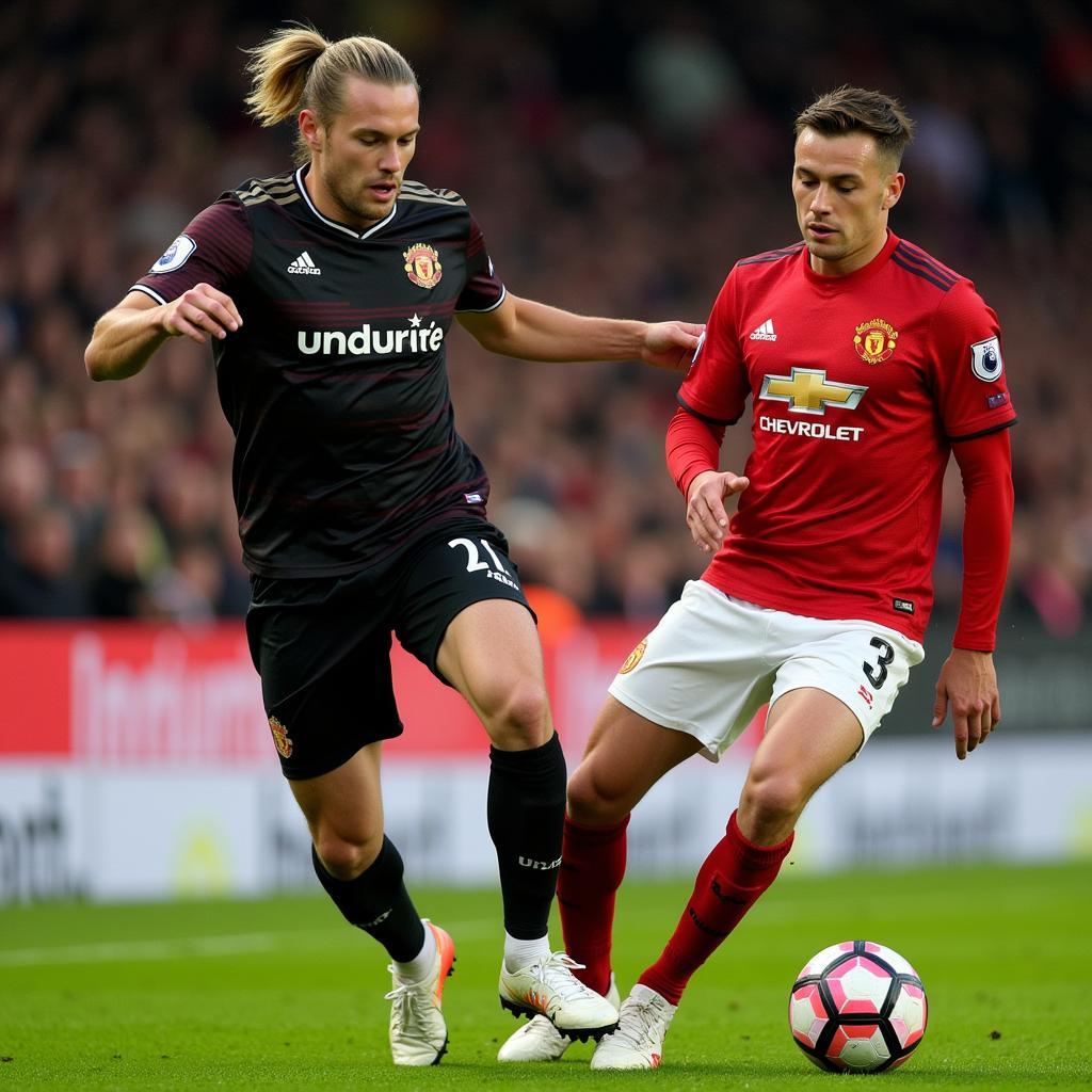 Erling Haaland and Virgil van Dijk in a heated duel