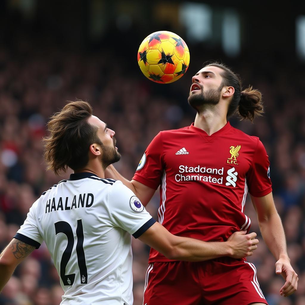 Haaland battling Van Dijk