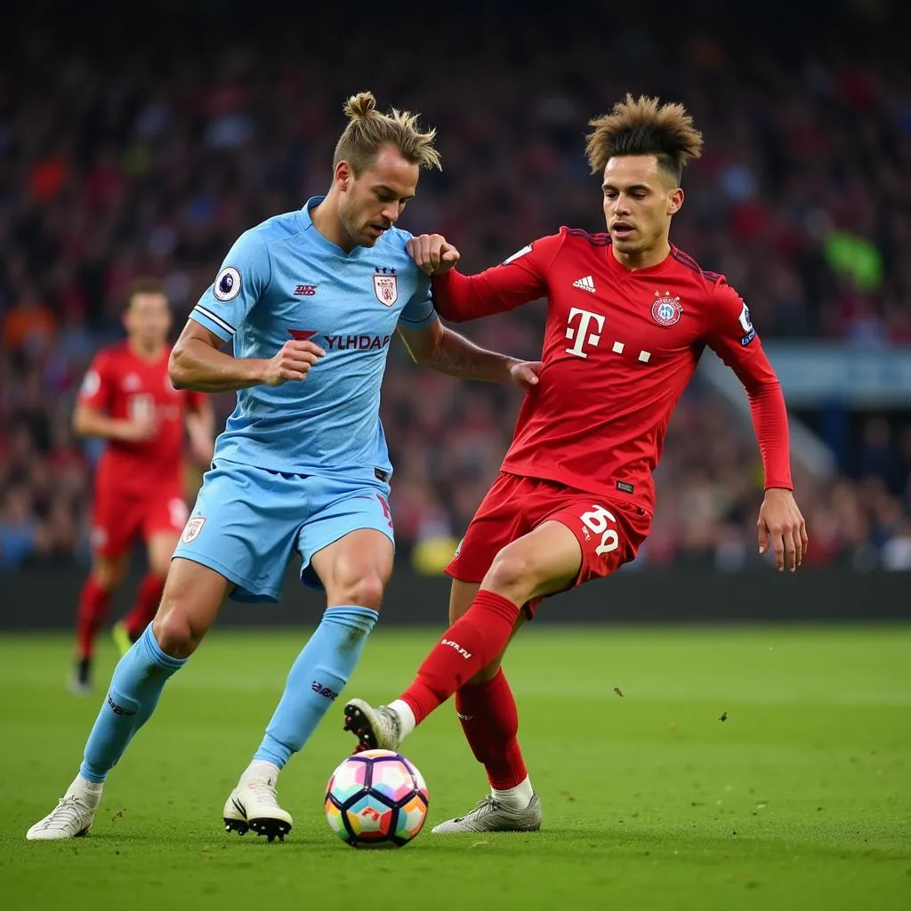 Erling Haaland battling with Virgil van Dijk