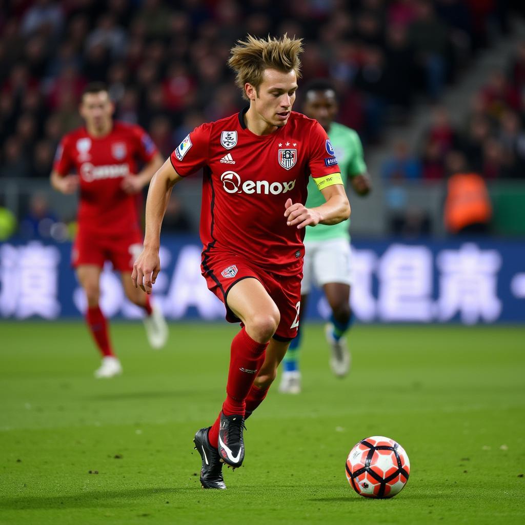 Haaland attacking Werder Bremen's defense