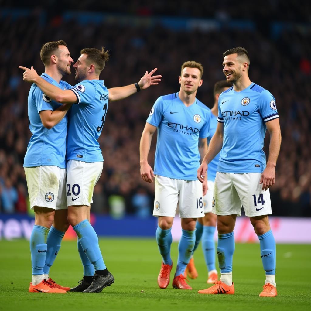 Haaland Wearing Manchester City Kit During Match