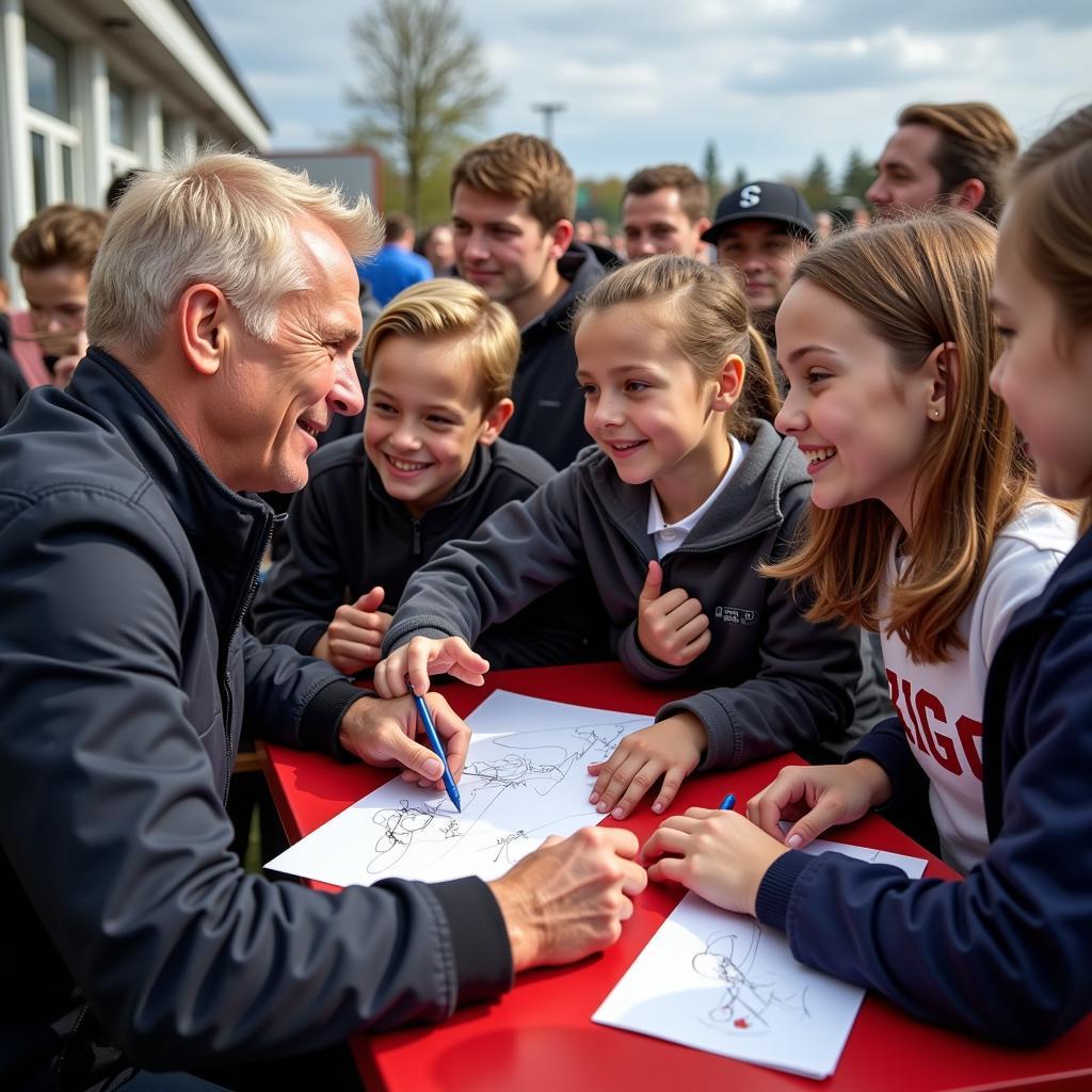 Erling Haaland interacts with fans