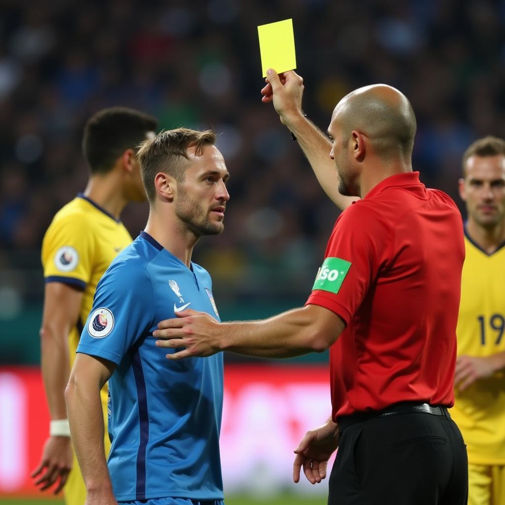 Haaland Receives Yellow Card