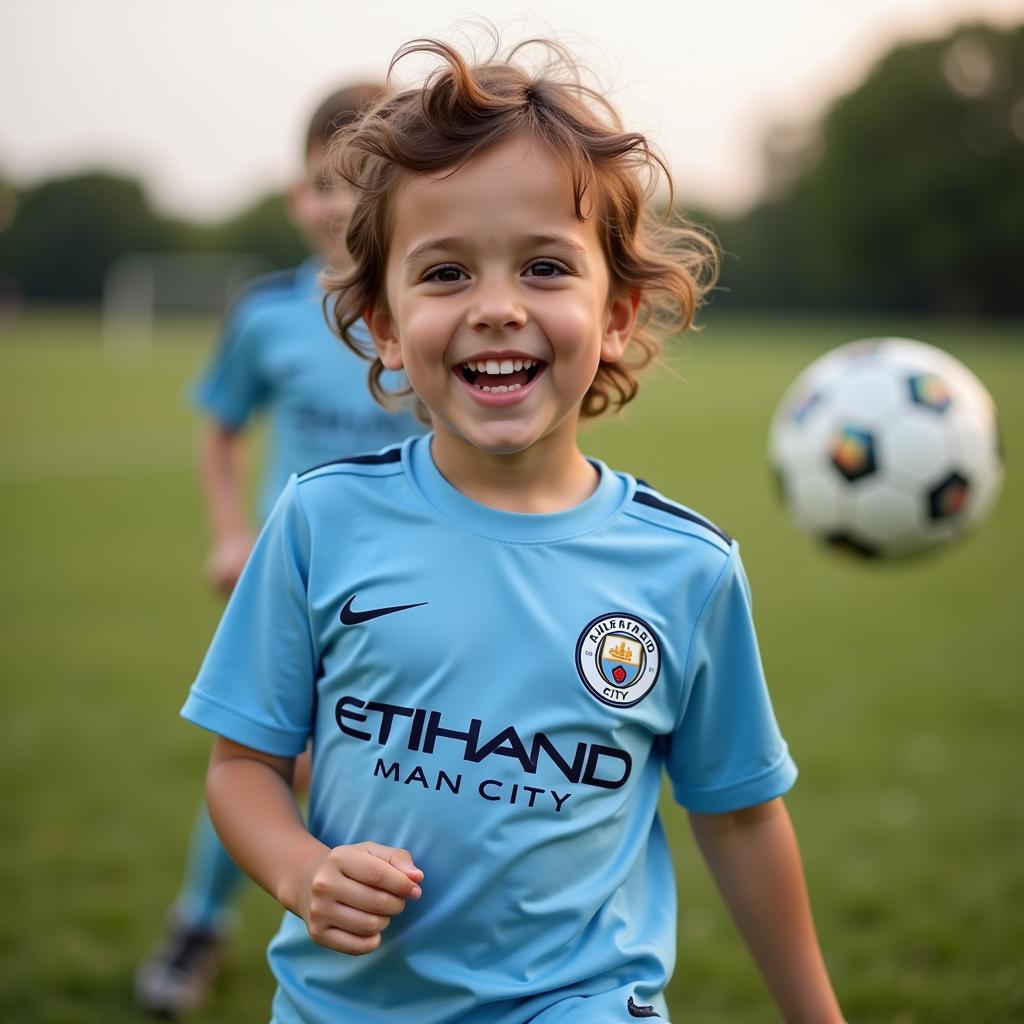 Young Fan in Haaland Shirt