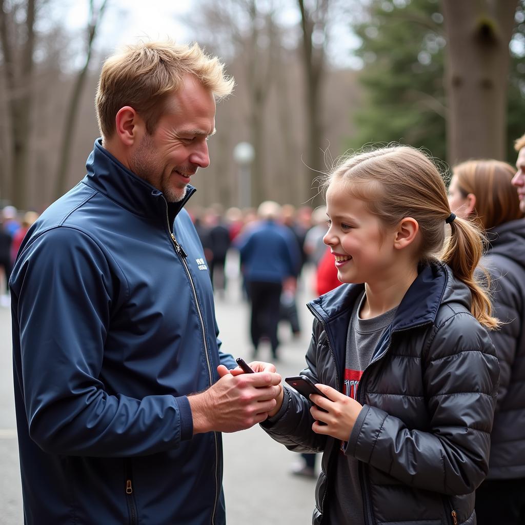 Haaland meets a young fan 