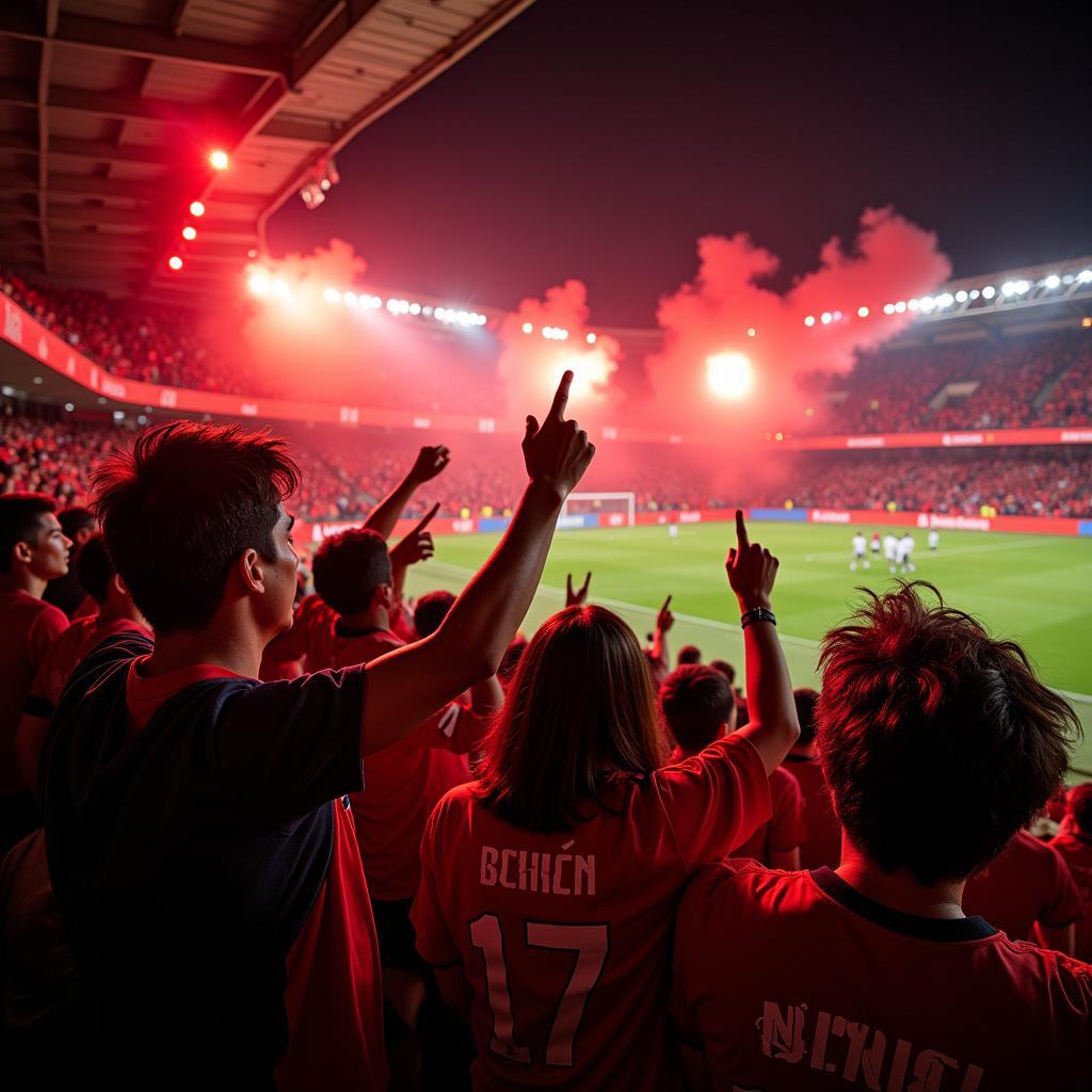 Hai Phong FC fans celebrating