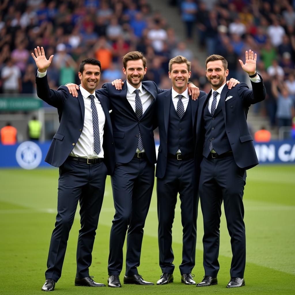 Handsome Footballers Celebrating