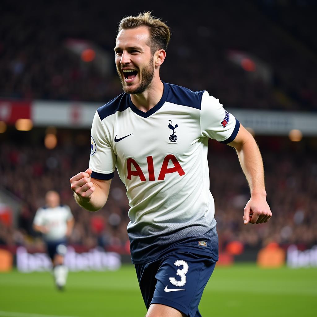 Harry Kane Celebrating a Goal for Tottenham Hotspur