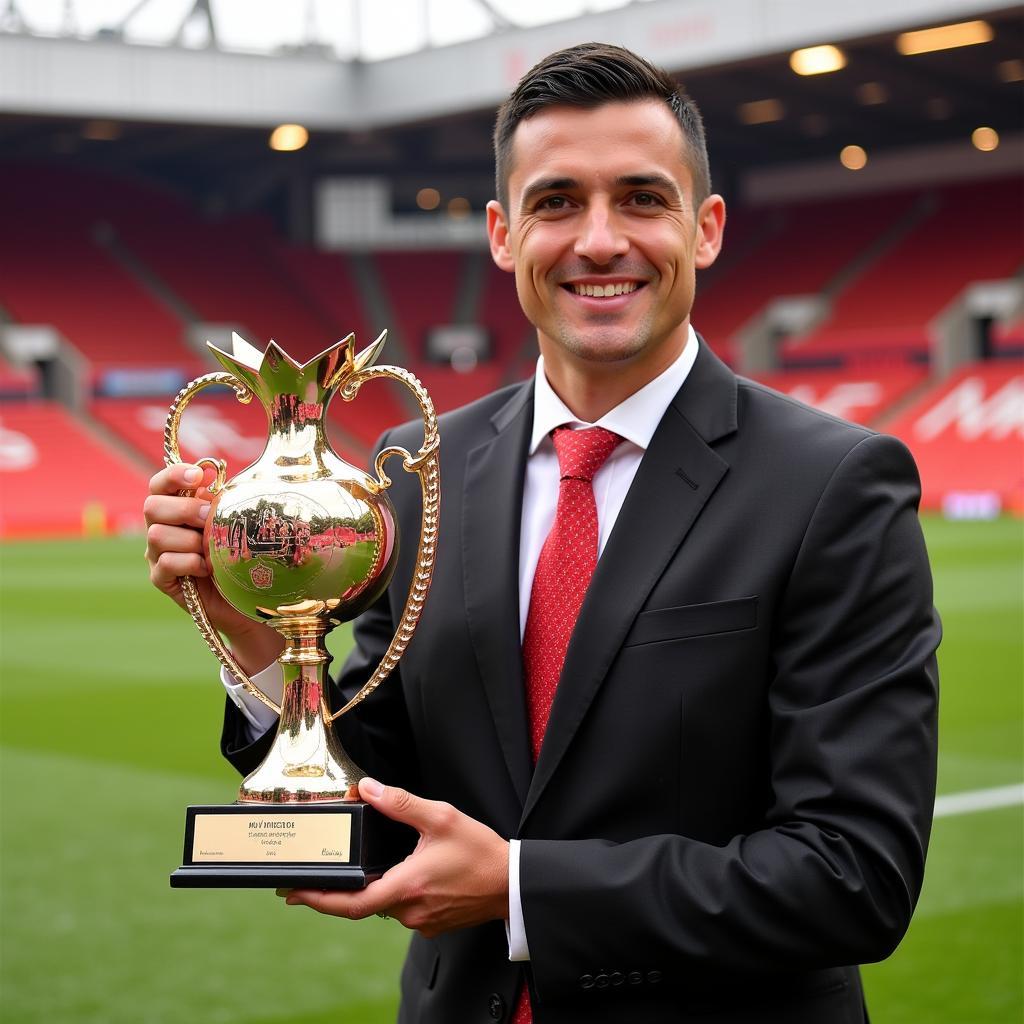 Ander Herrera receiving the Manchester United Player of the Year award