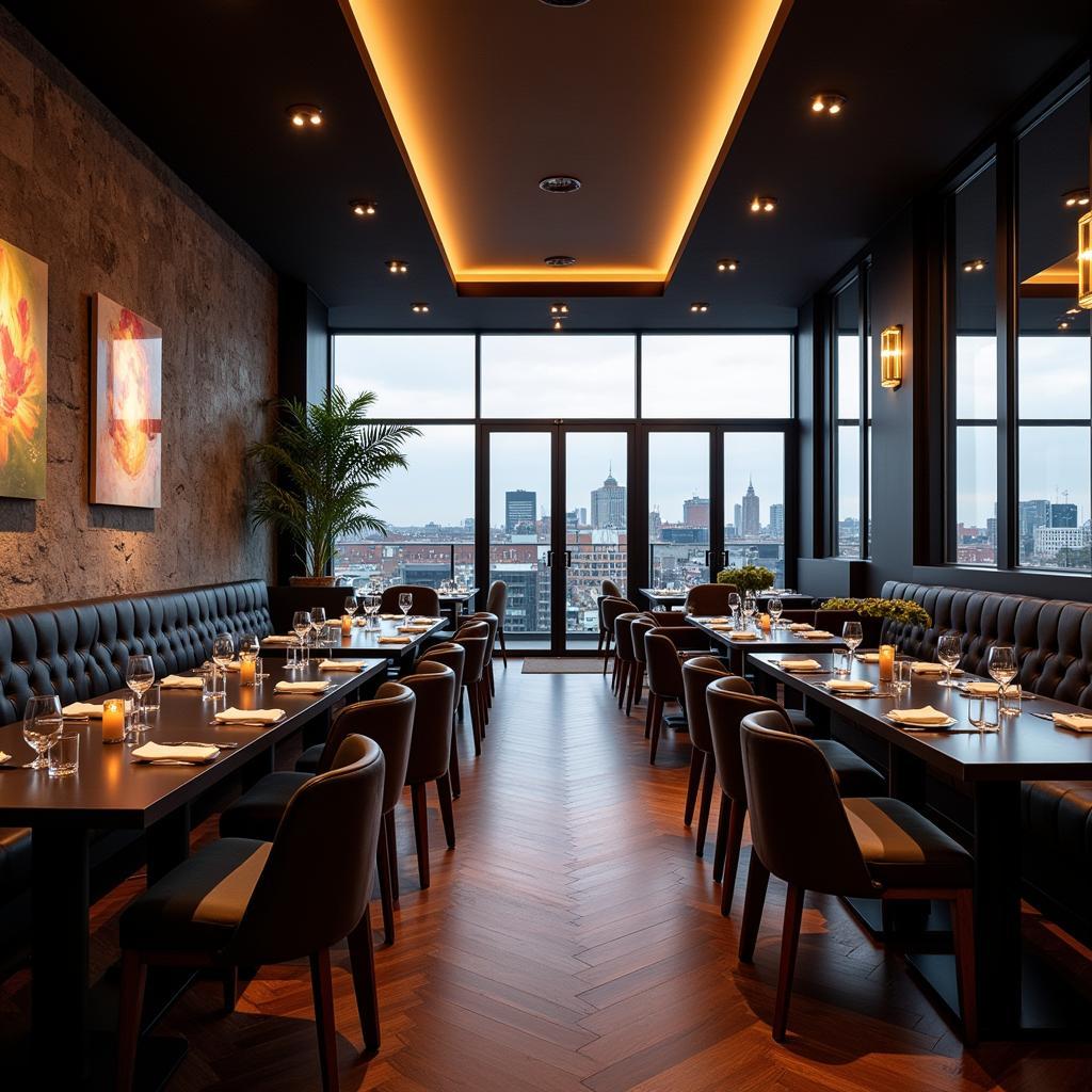 Upscale restaurant in Manchester with modern decor