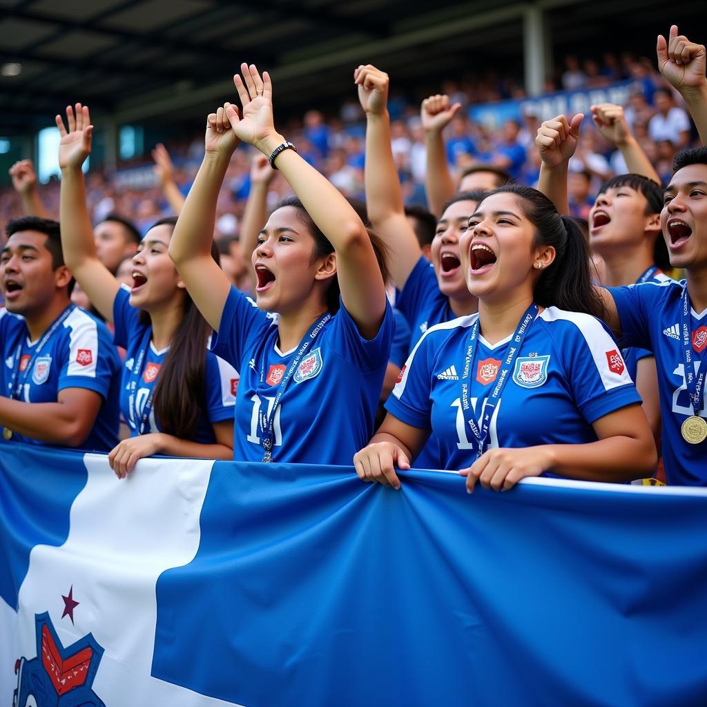 Honduran fans sporting Haaland jerseys